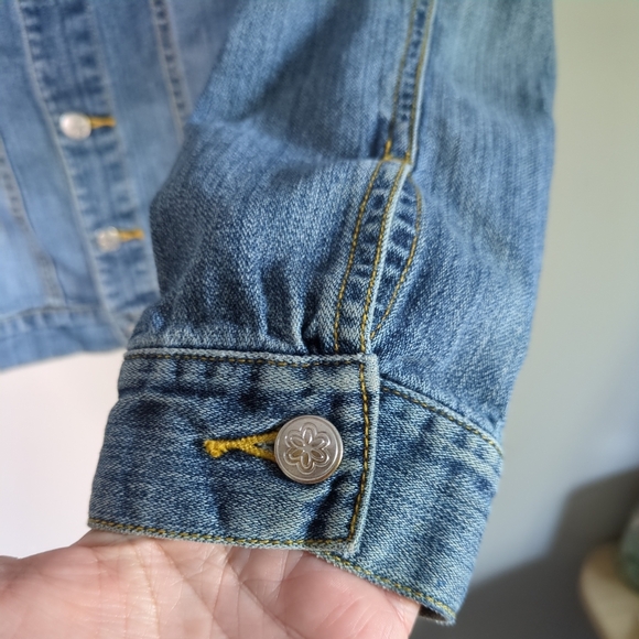 Hanna Andersson Girls Floral Embroidered Jean Jacket Size 12 (150cm)‎ - Picture 4 of 7